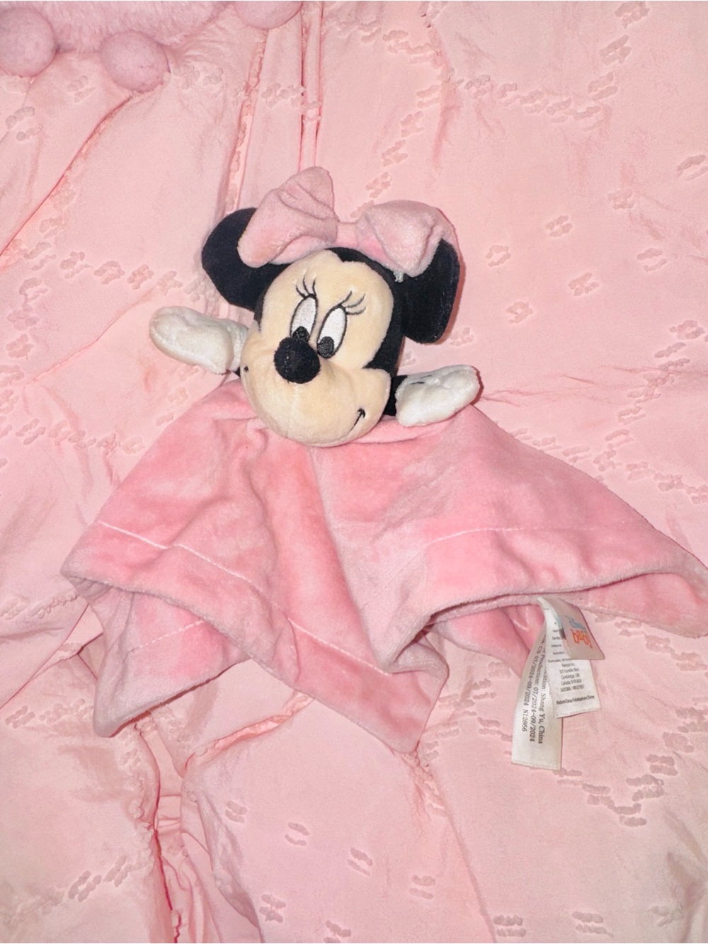Disney Minnie Mouse Pink Plush Lovey Blanket